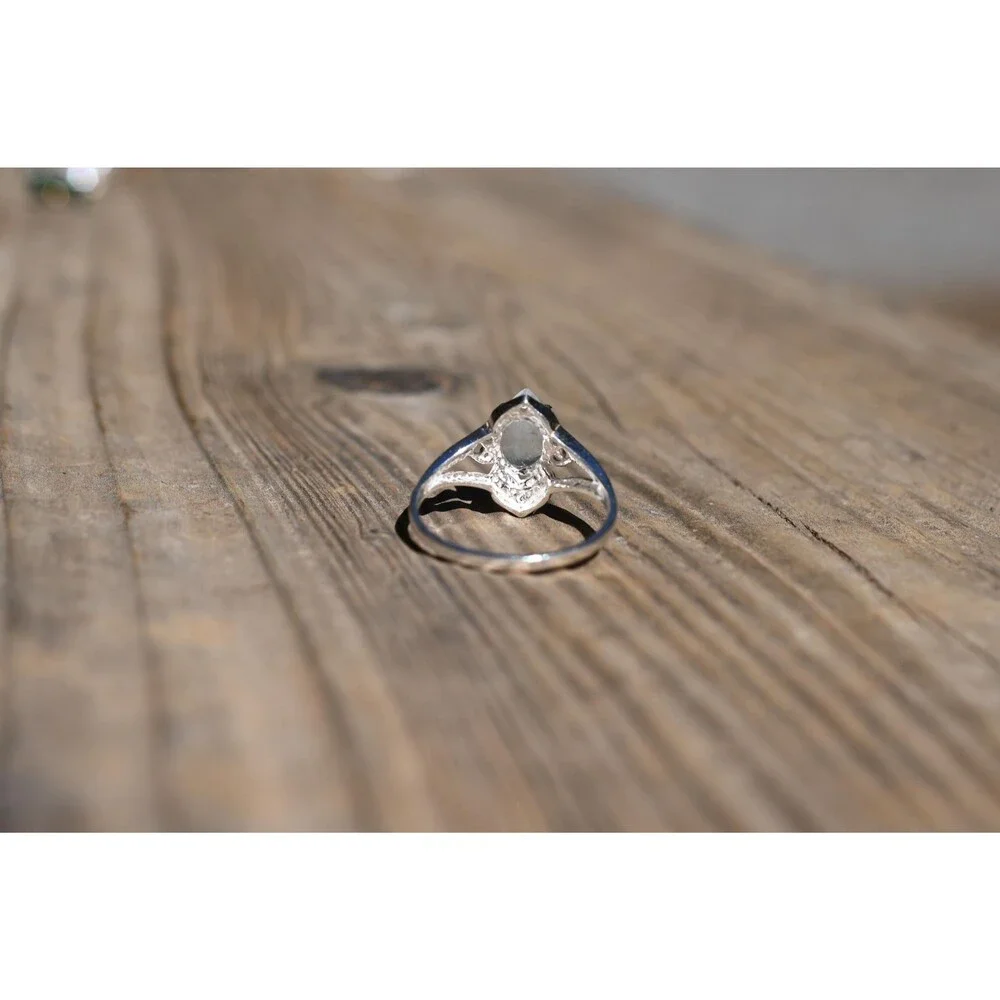 Engagement ring Moonstone sterling silver ring American made